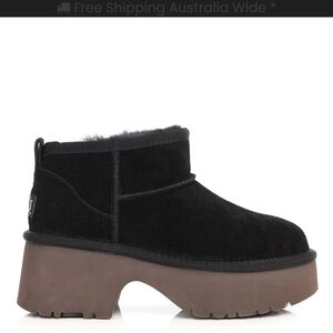 UGG Black Suede Platform Boots
